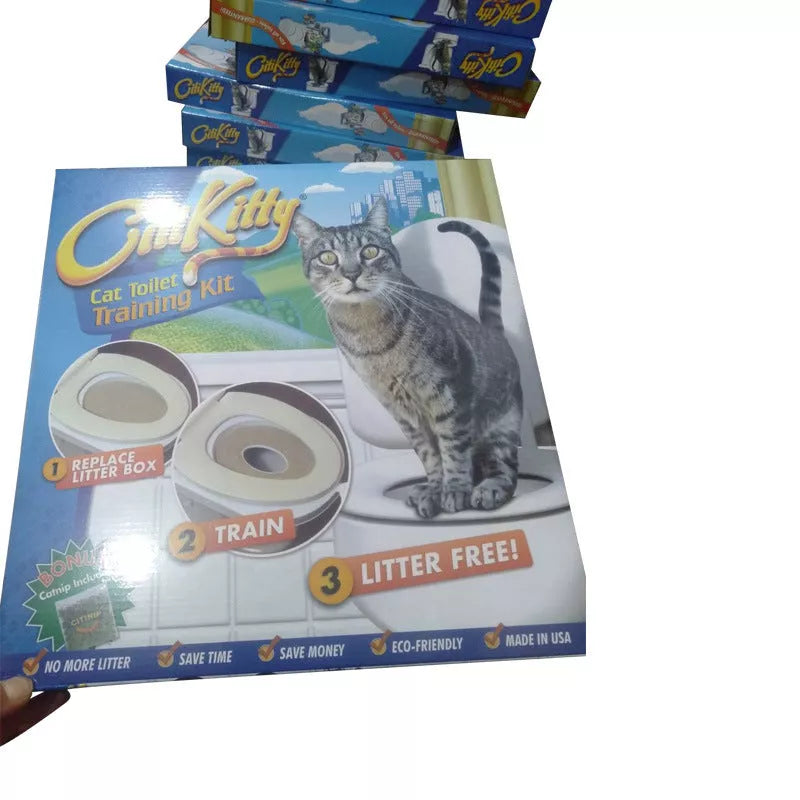 White ABS Cat Toilet Trainer with colour box packaging