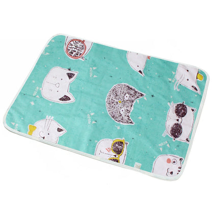 Breathable cotton cartoon waterproof baby changing pad with various patterns