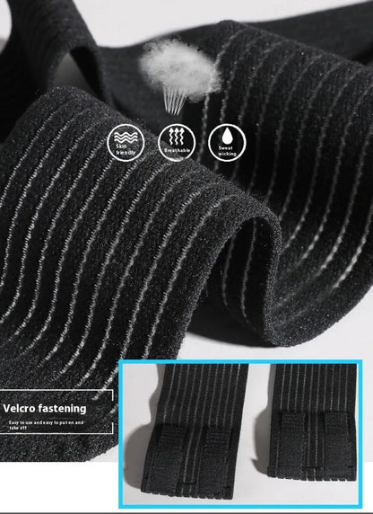 Adjustable elastic sports ankle bandage in black or khaki for basketball running cycling
