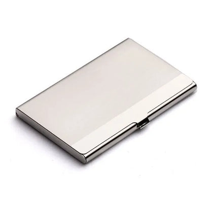 304 stainless steel business card case with laser-etched geometric pattern