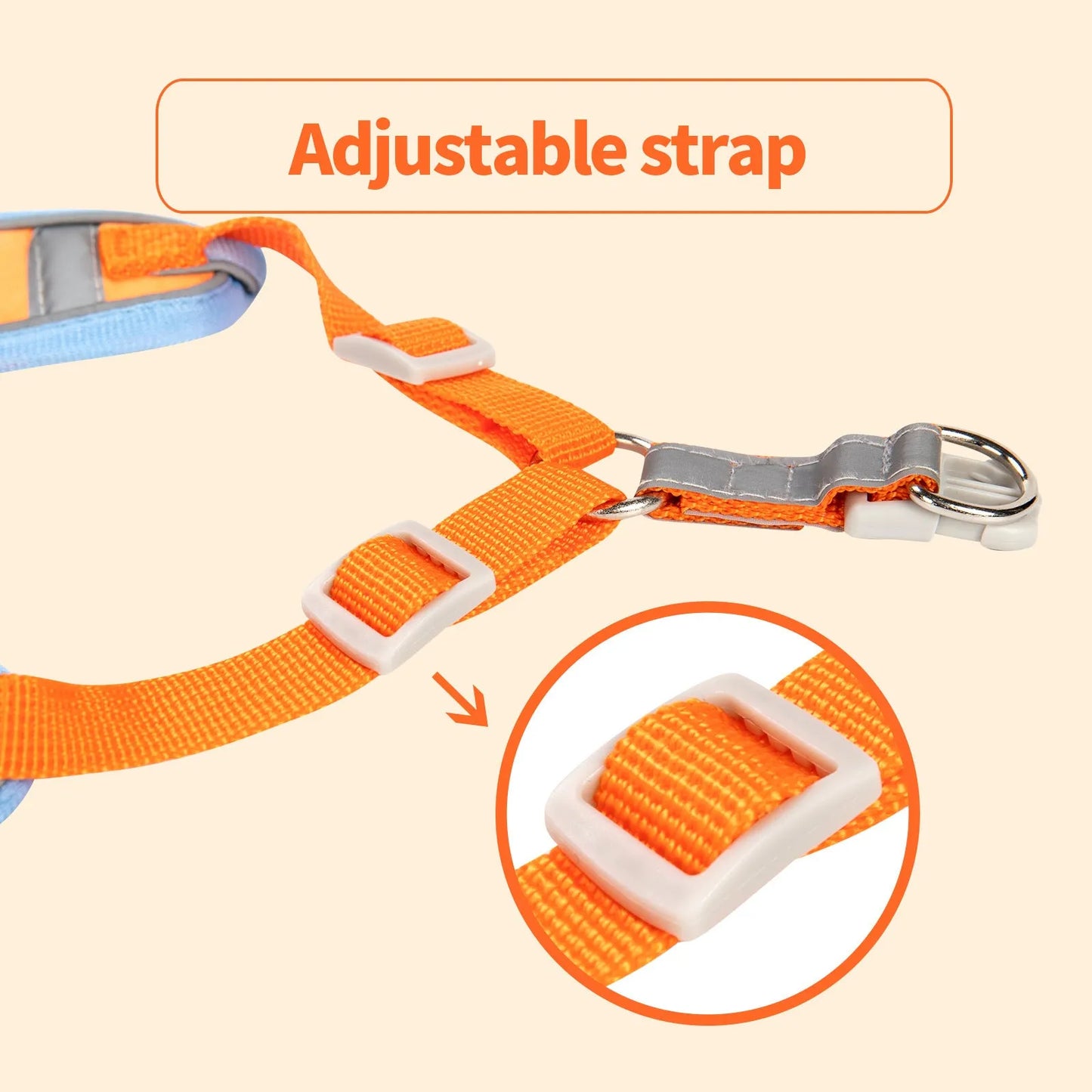 Dog haulage rope package with adjustable vest harness in purple, blue, orange, red, brown, or green