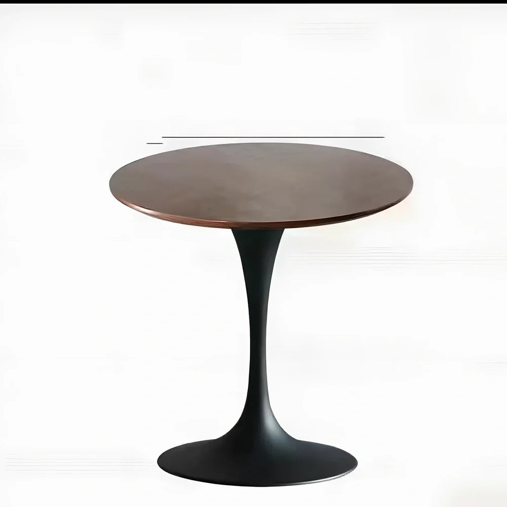 Scandinavian style conference table with folding chairs in white finish, 60cm diameter