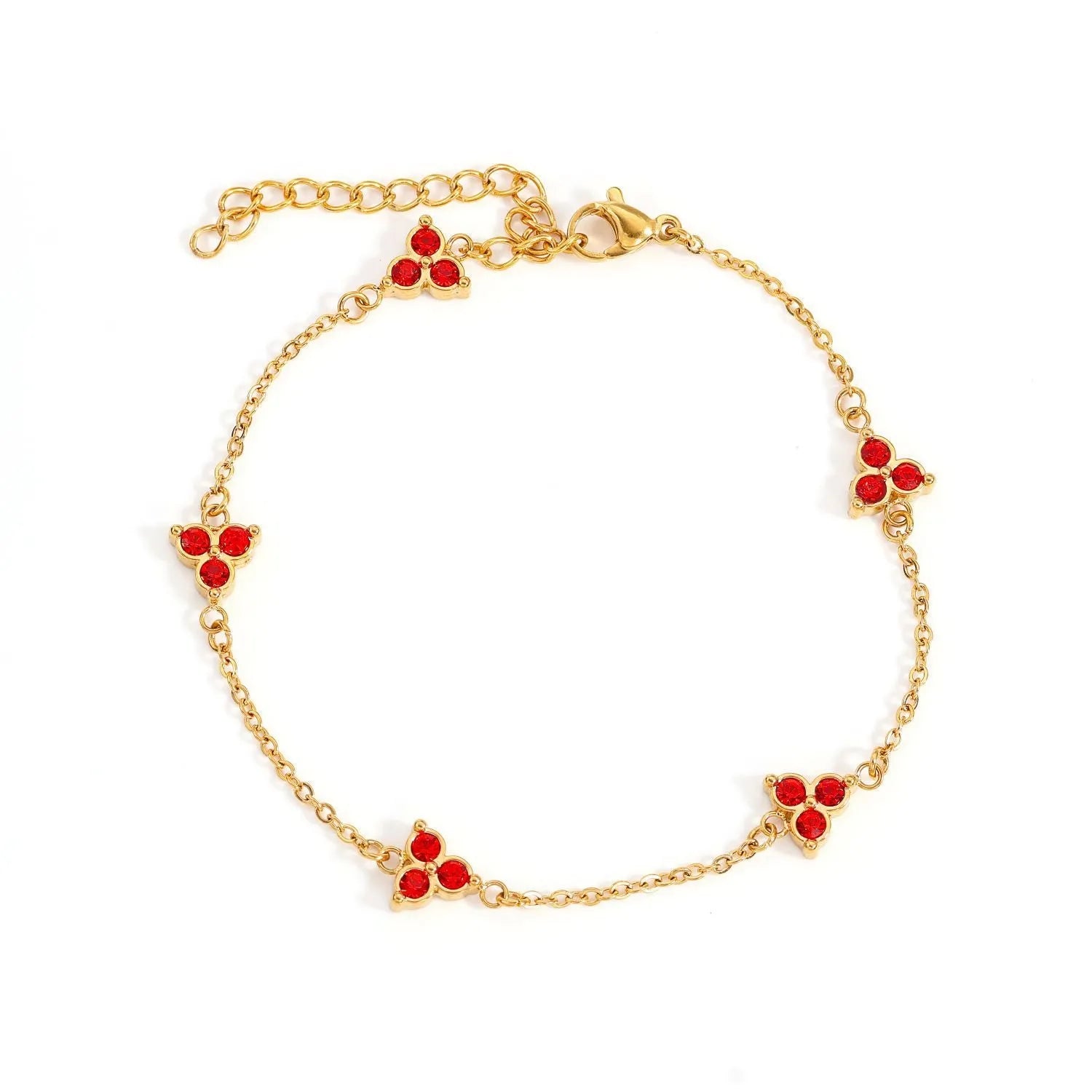 Women's stainless steel three diamond geometric triangular bracelet in gold finish with white zircon gemstones