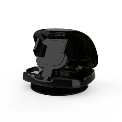 Black plastic rotating suction cup car navigator bracket mounted on a car windscreen