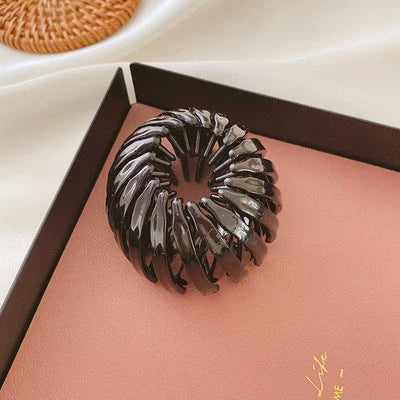 Velvet bird's nest hair ring hairpin in various colors for high ponytails