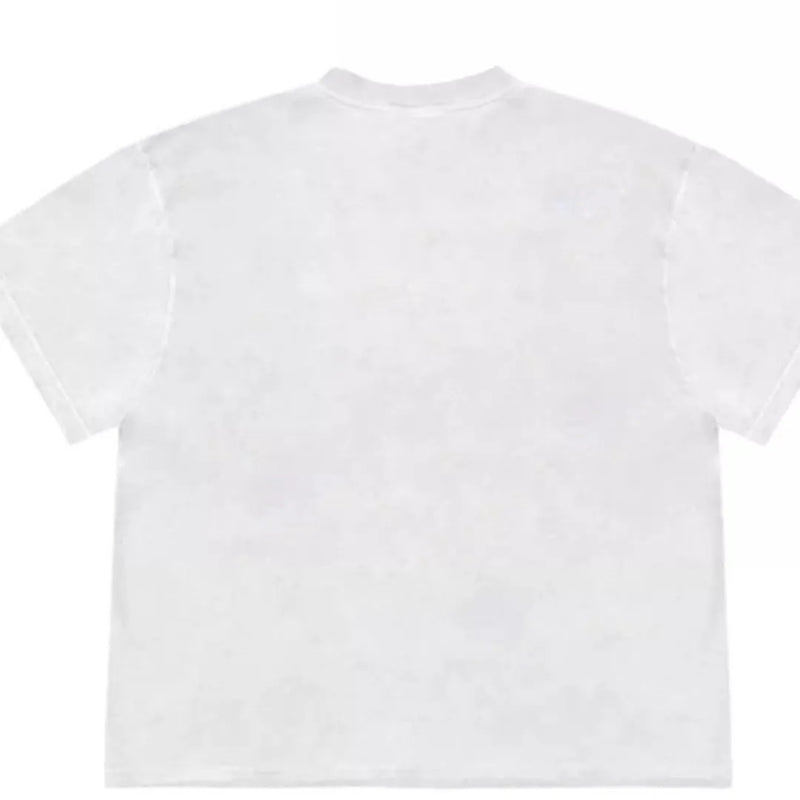 Short sleeved T-shirt, loose fit round neck top, ice oxygen cotton fabric with blueberry patchwork plant and flower pattern, youthful pop style, casual daily wear for all groups, available in sizes S to 3XL in dark coffee, green, and white.