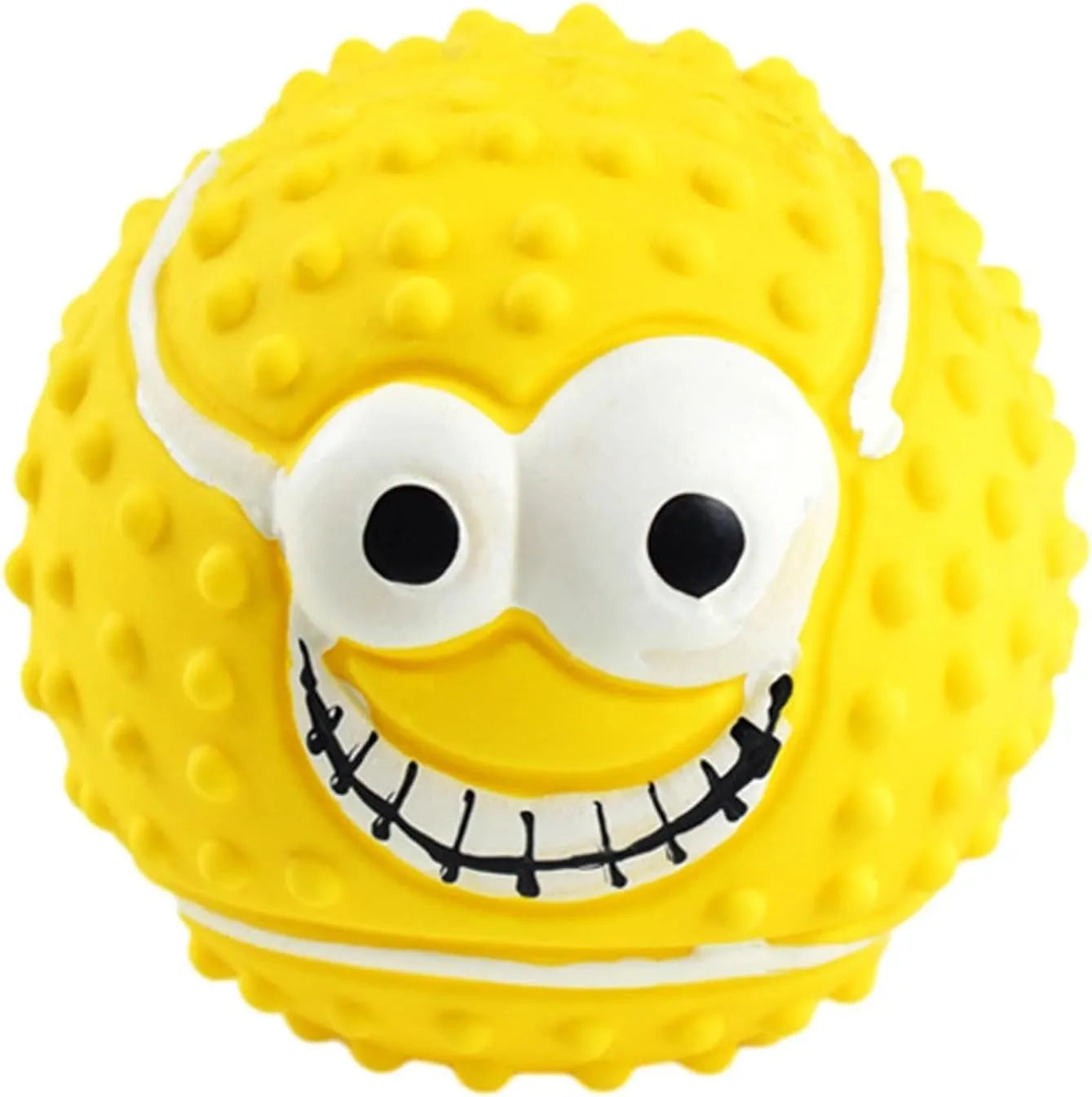 Colourful latex dog balls with smiley faces, suitable for small dogs and cats