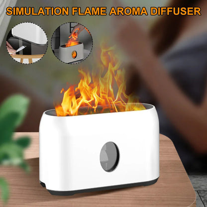 Elegant Flame Effect Aroma Diffuser Humidifier - Warm, Romantic Ambiance and Advanced Air Purification