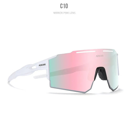 Polarised cycling sunglasses with frameless TR90 lightweight frame in sports design for athletic activities