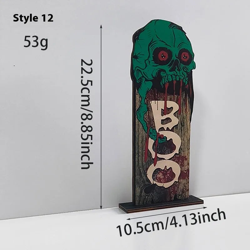Wooden European style retro creative Halloween tabletop ornament decoration