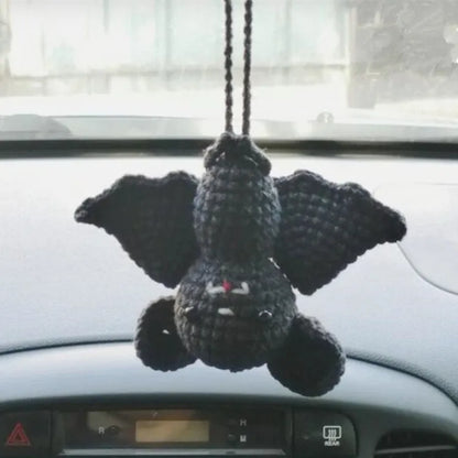 Plush hand-woven car hanging ornament with Halloween cartoon character design