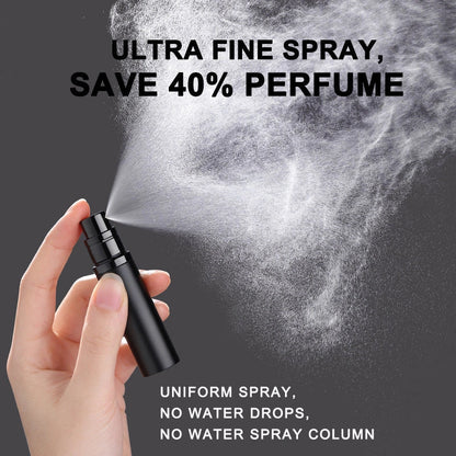 Compact perfume vaporizer in various colours with leak-proof design