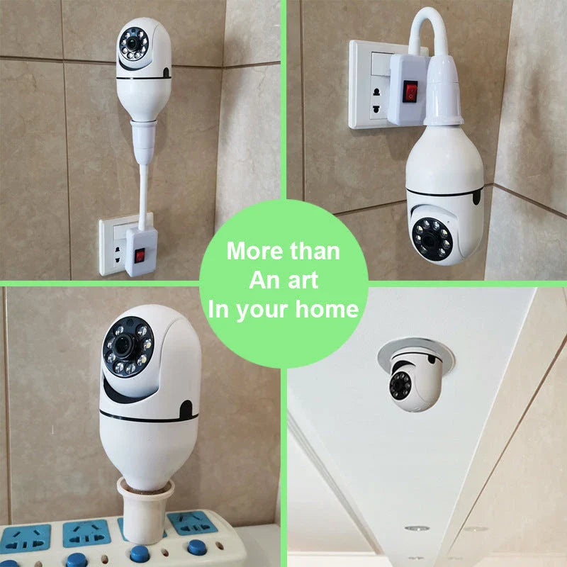 Versatile 1080p Wi-Fi Camera Bulb with 4x Zoom and Smart Home Monitoring Features