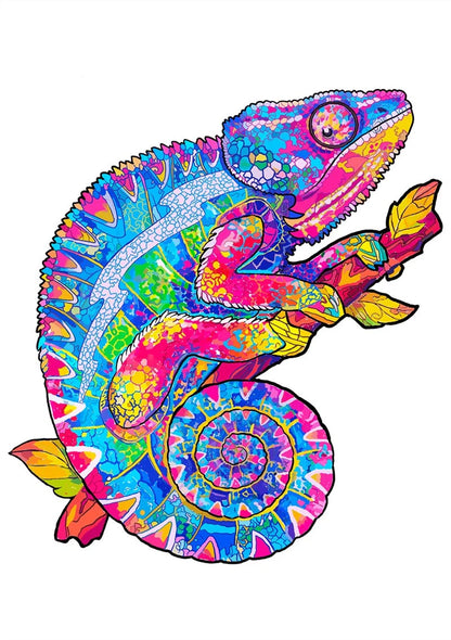 Colourful animal-shaped wooden jigsaw puzzles for children