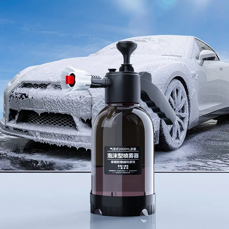 Hand-Held 2L Foam Watering Can with Switch Lock for Effortless Car Washing and Garden Watering Using Standard UK Faucets