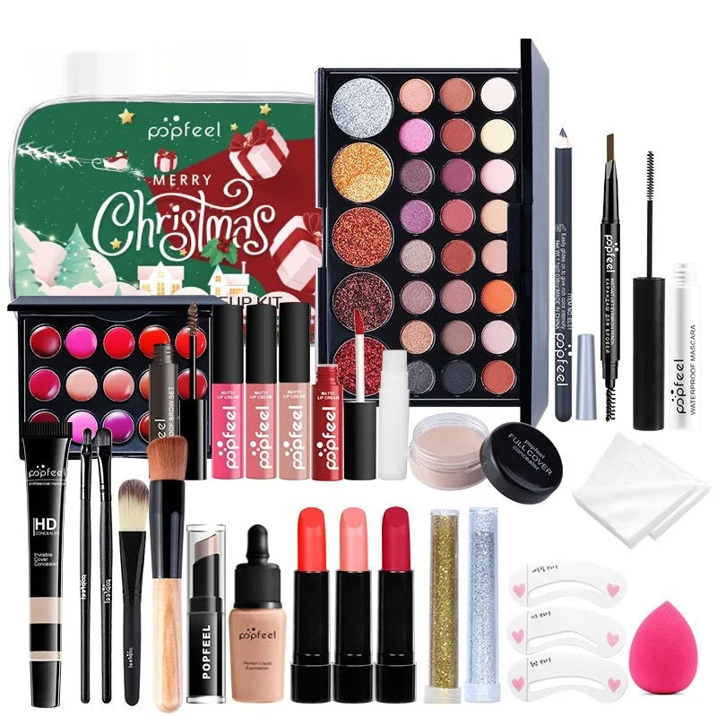 Green mermaid Christmas theatrical makeup set for stage performances and festival use