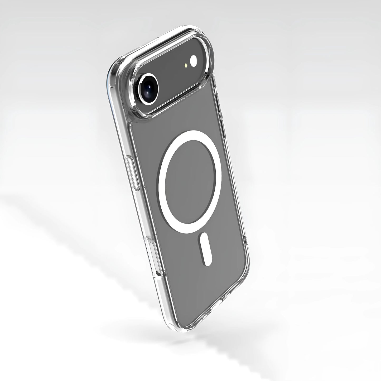 Transparent magnetic iPhone 17 AIR phone case showing TPU composite board construction