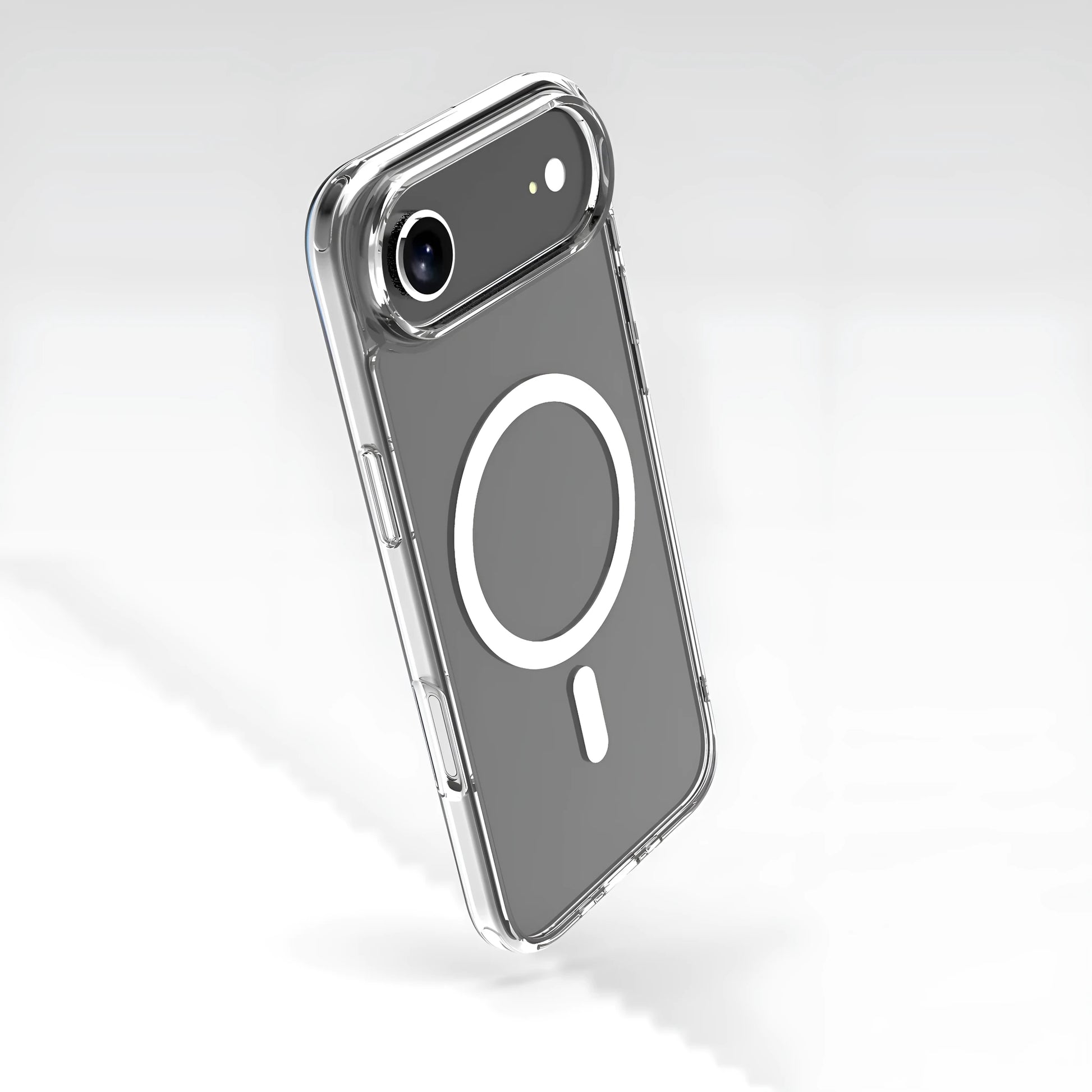 Transparent magnetic iPhone 17 AIR phone case showing TPU composite board construction