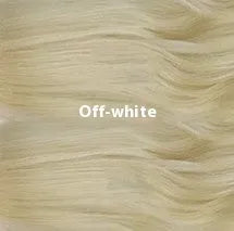 A long curly synthetic lace wig in a highlight gradient colour, shown on a wig stand.