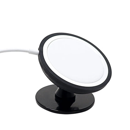 Black plastic car magnetic mobile phone holder showing air vent and base bracket mounting options