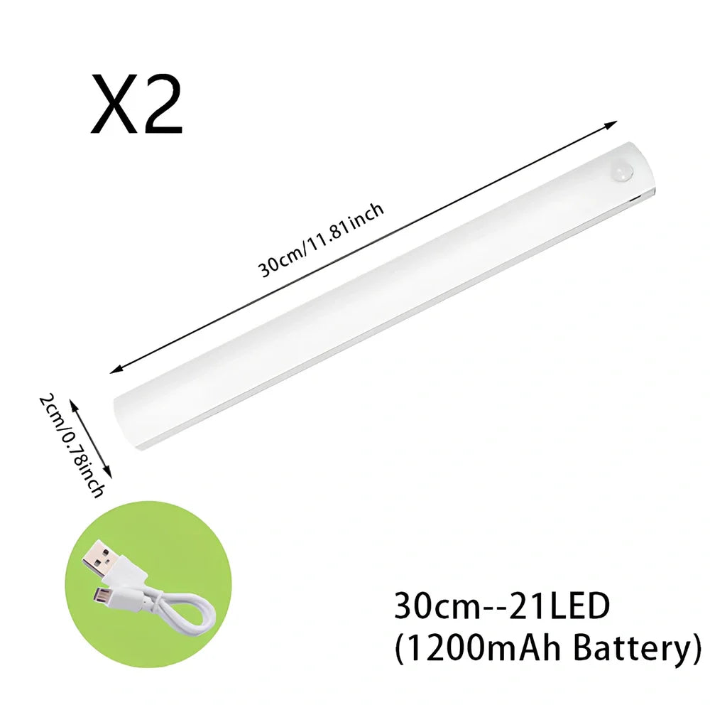 Wireless LED motion sensor night light with magnetic mounting in various sizes