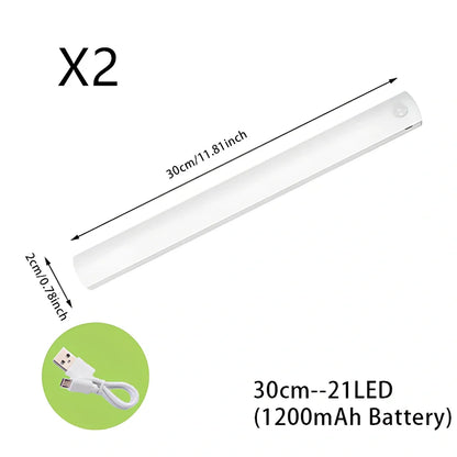 Wireless LED motion sensor night light with magnetic mounting in various sizes