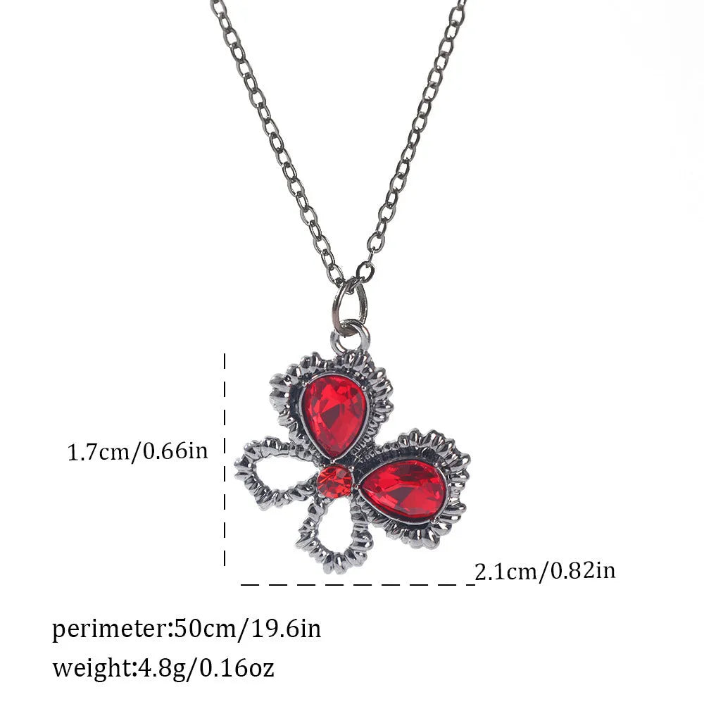 Dark gothic necklace with detailed spider bat pendant on an adjustable metal chain