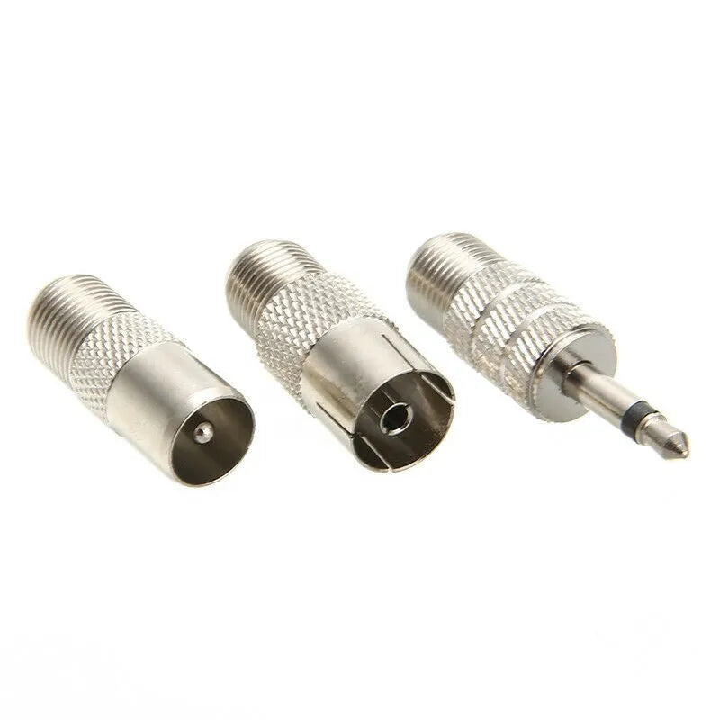 Five-piece antenna set with F head quick plug connectors and metal construction