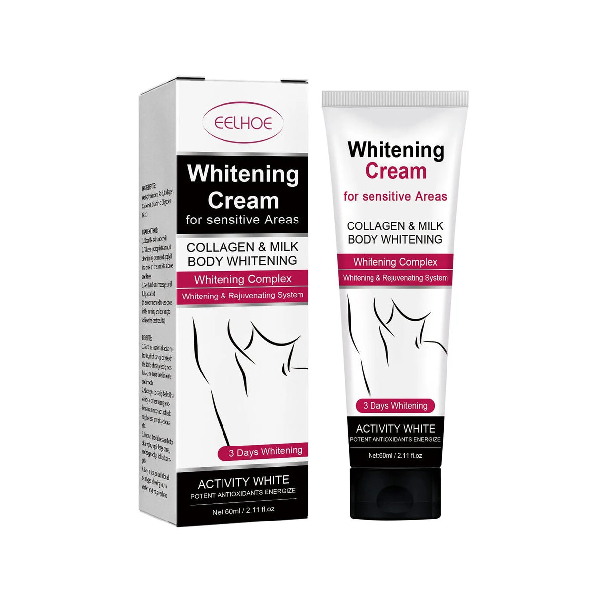 60ml ladies underarm nourishing moisturising cream tube for skin rejuvenation