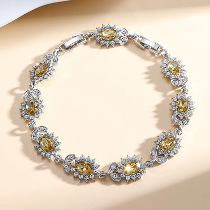 Women's simple inlaid zircon electroplated eco alloy fashion bracelet, 9 colour options