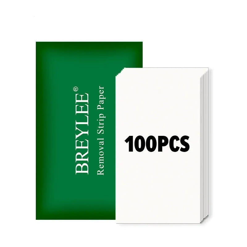 BREYLEE nasal mask removal paper strips, pack of 100 sheets measuring 7.8 by 12.5 centimetres