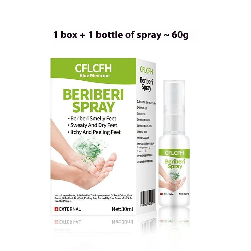 30ml foot odour spray bottle with English labelling for foot freshness