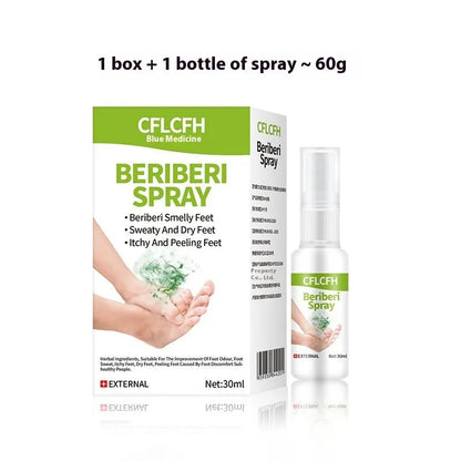 30ml foot odour spray bottle with English labelling for foot freshness
