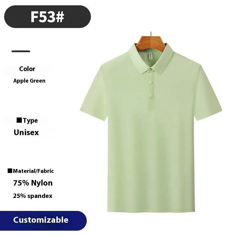 A man's loose-fit seamless polo shirt in sky blue, suitable for summer sports and leisure.