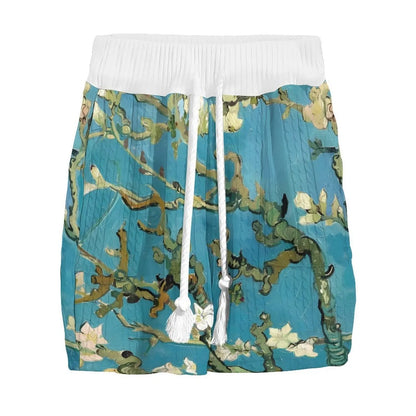 Men's peacock blue knitted shorts suit with fifth pants length and T-shirt style jacket
