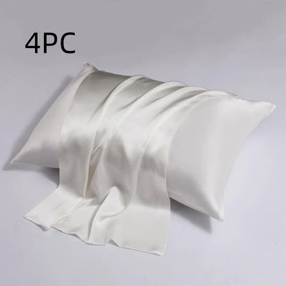 Silk pillowcase with zip closure showing double-sided texture in modern simplicity style