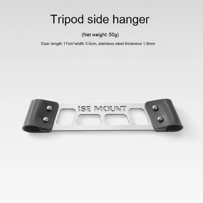 Aluminium alloy folding clothes drying rack with triangle frame and side hanger hooks for camping.