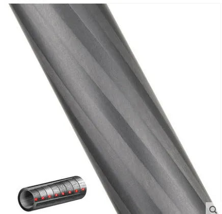 Black carbon fibre telescopic monopod for SLR cameras shown at full extension.