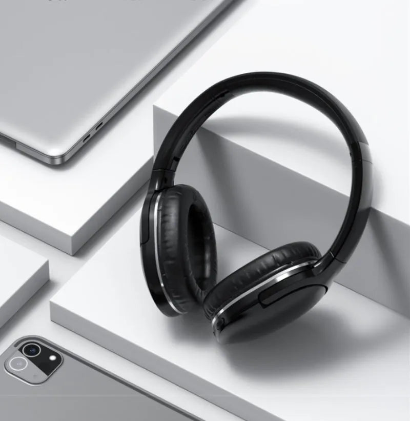 Wireless Bluetooth gaming headset in black sports style design
