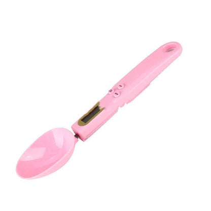 Black digital measuring spoon scale showing LCD display with weight reading