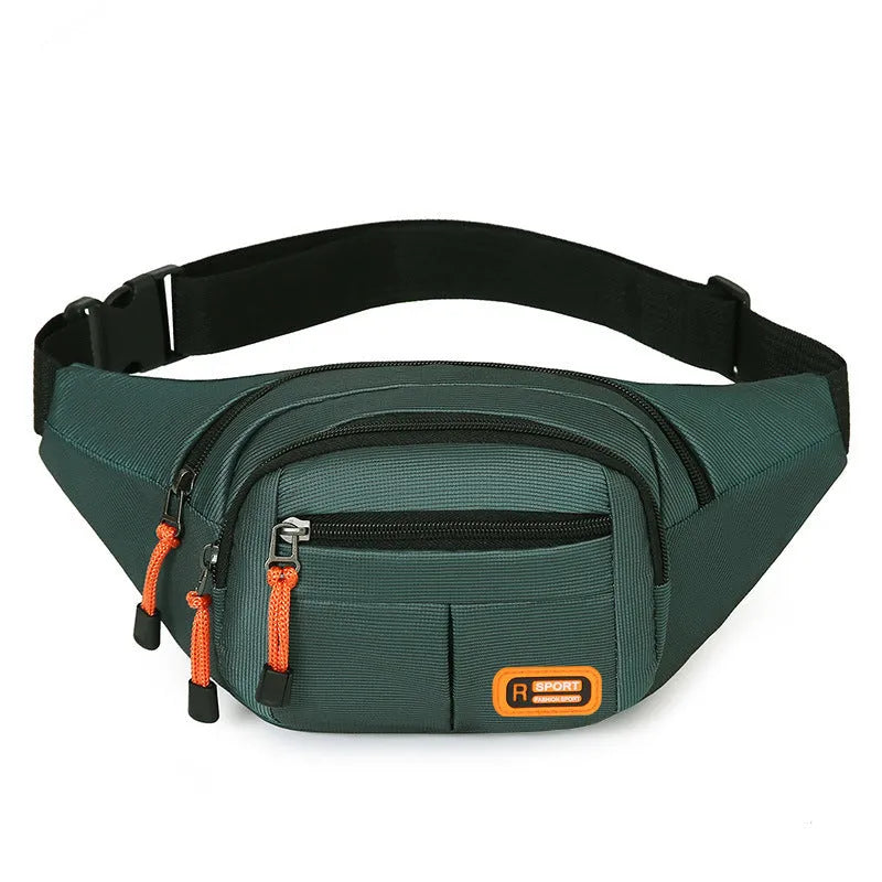 Waterproof slanted chest bag in nylon fabric with large capacity storage