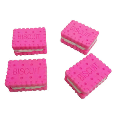 Sandwich biscuit shaped novelty eraser in brown, pink, green or purple colour options.