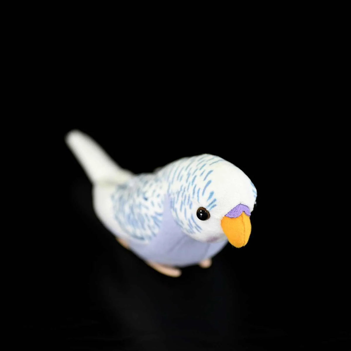 Simulation budgie plush toy, 10 cm tall, plush material with PP cotton filling, image colour.
