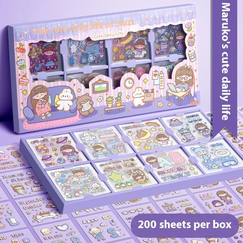 Sticker Goo card notebook with children's stickers in five colourful theme designs