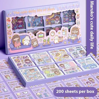 Sticker Goo card notebook with children's stickers in five colourful theme designs