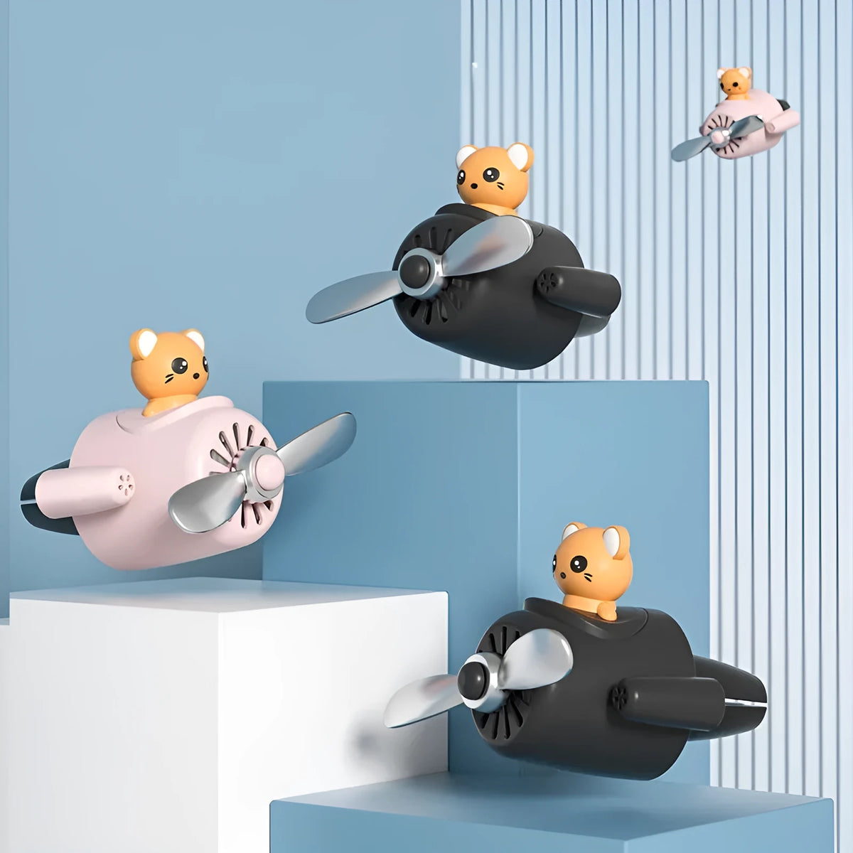 Cartoon airplane-shaped plastic car vent aromatherapy diffuser with fragrant slices for R3 vents