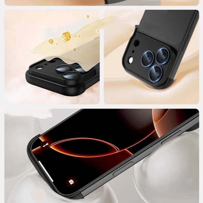 iPhone 17 series phone case, simple personality shell case for iPhone 17, iPhone 17 Pro, iPhone 17 Pro Max models in classic black, vibrant orange, titanium grey, or desert colour, high-grade material mobile phone cover