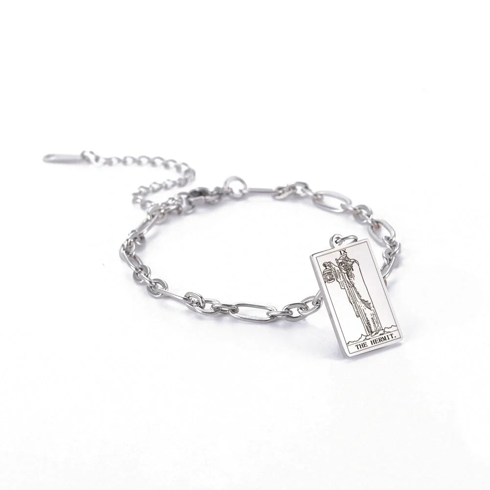 12 Tarot Card Series stainless steel bracelet with 18K gold plating