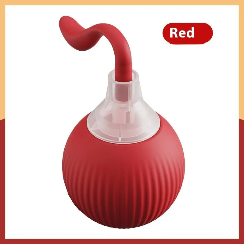 Interactive electronic cat toy ball with automatic rolling features on hardwood floor