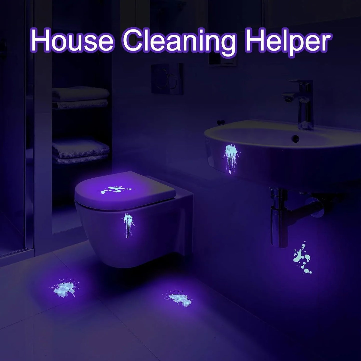 Black aluminium alloy UV flashlight torch for detecting pet urine stains and bed bugs.